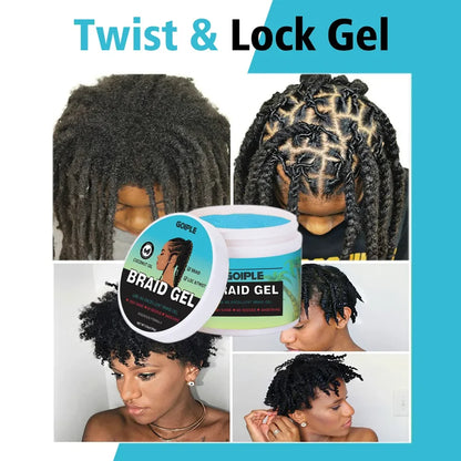 100G Tea Tree Mint Braid Styling Gel Edge Control Frizz Smooth Hair Wax Pomade Loc Twist Braiding Cream for African Women