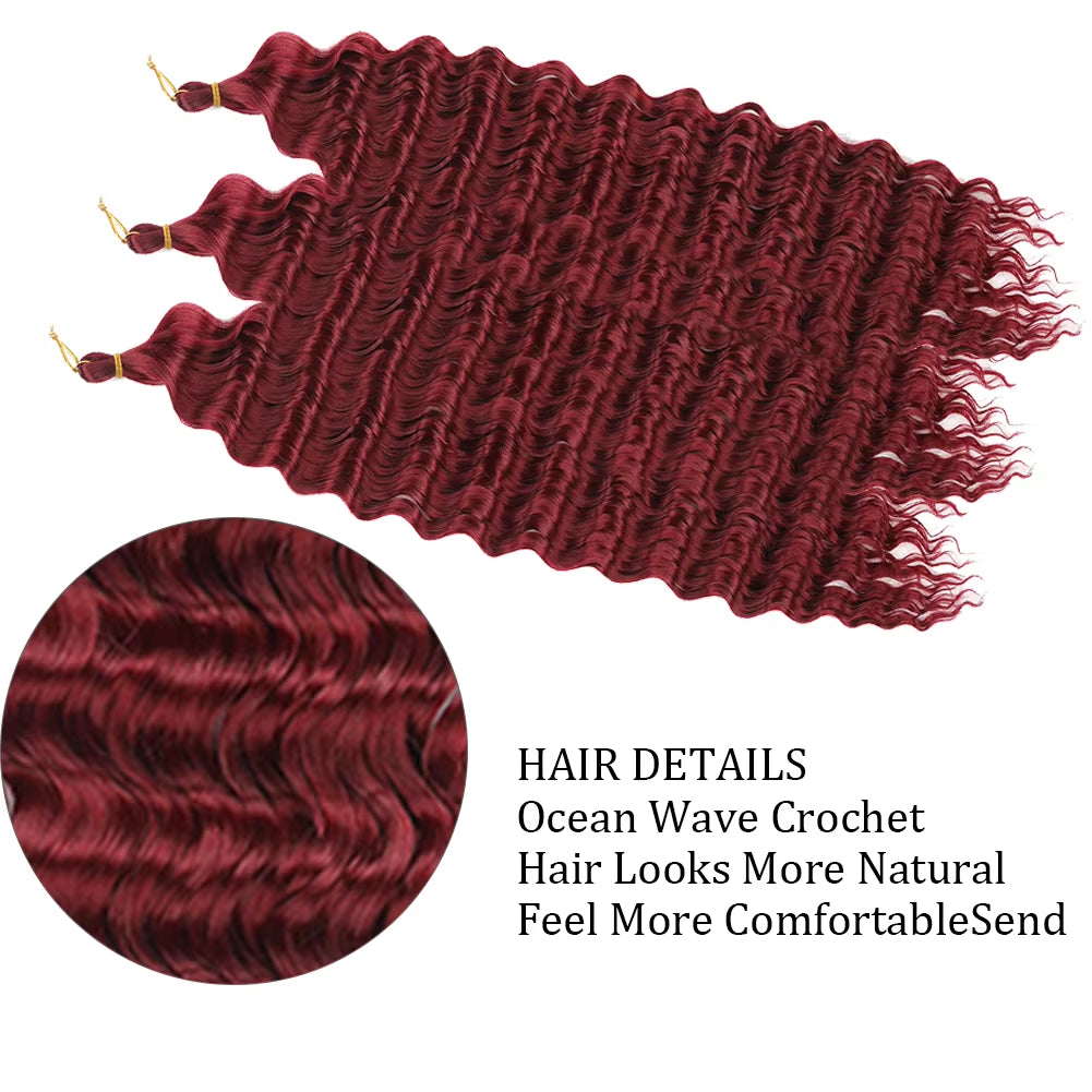 Transform Your Look with Our Deep Wave Crochet Hair - Synthetic Passion Twist Braiding Hair Extensions for Stunning Afro Curls and Ocean Waves