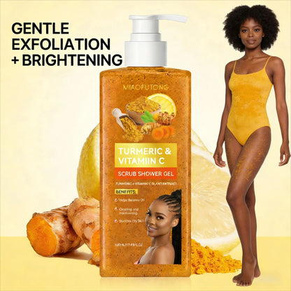 Turmeric Shower Gel 520Ml Body Scrub Cleansing Exfoliating Moisturizing Brightening Body Wash