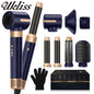 Hair Dryer Brush 7 in 1, Air Styler Set with Curling Iron, round Brush, Straightener for Women