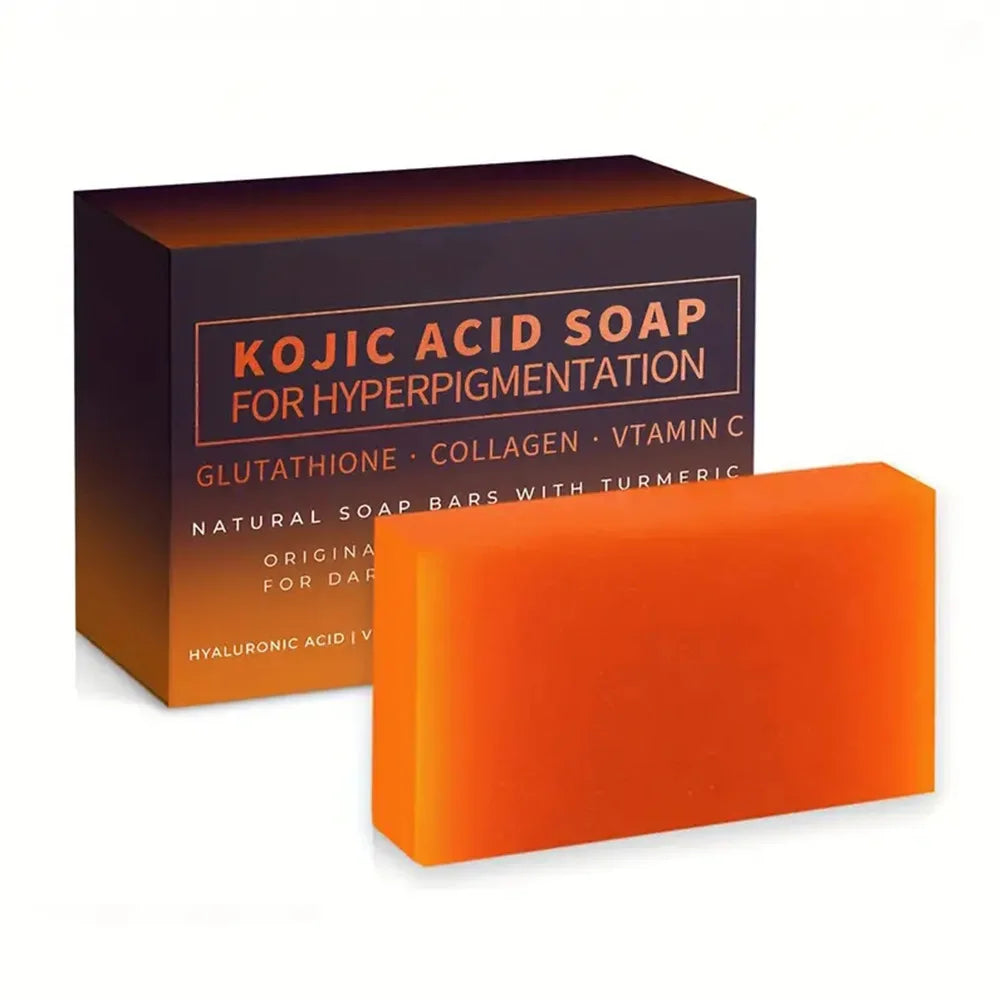 100G Kojic Acid Soap with Vitamin C,Turmeric, Retinol, Shea Butter, Vitamin E, Kojic Acid for Clean and Nourish the Skins