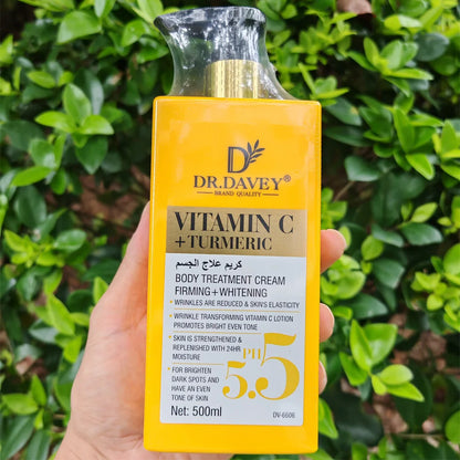 Vitamin C Natural Turmeric Brightening Body Lotion, Reduce Blemish, Acne, Smooth , Glowing & Hydration Cream, for All Skin Types