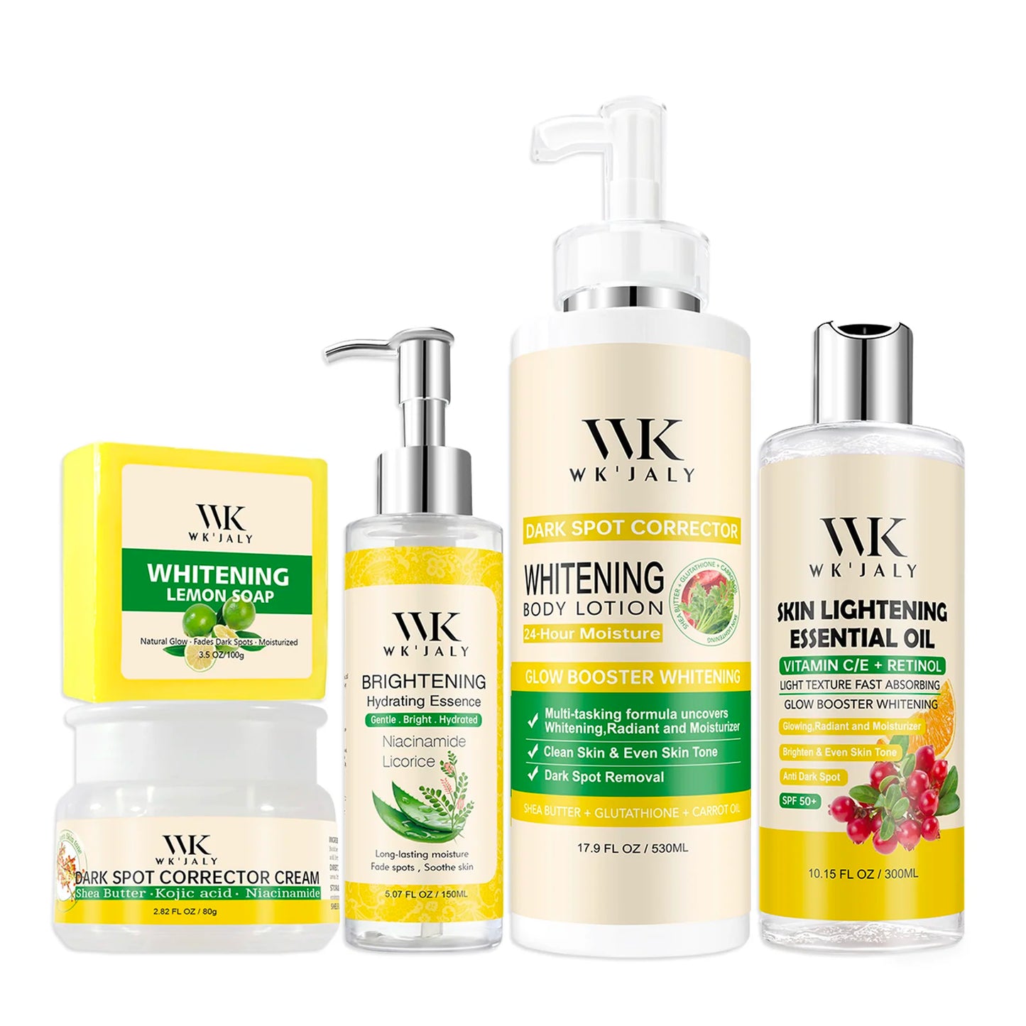 WK JALY Niacinamide Whitening Set, Remove Dark Spots, Hyperpigmentation, Melanin, Freckles, Moisturizing, Even Skin Tone