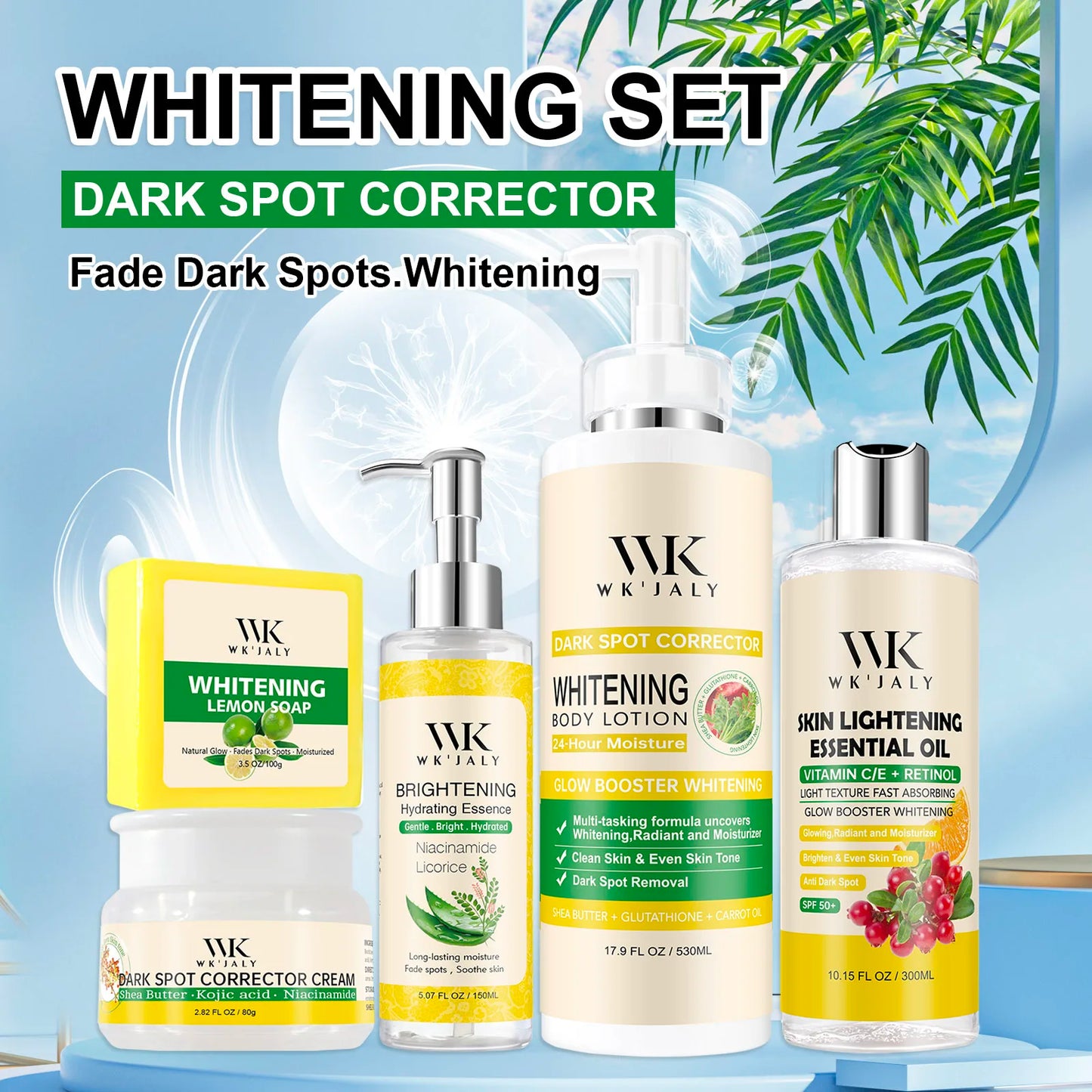 WK JALY Niacinamide Whitening Set, Remove Dark Spots, Hyperpigmentation, Melanin, Freckles, Moisturizing, Even Skin Tone