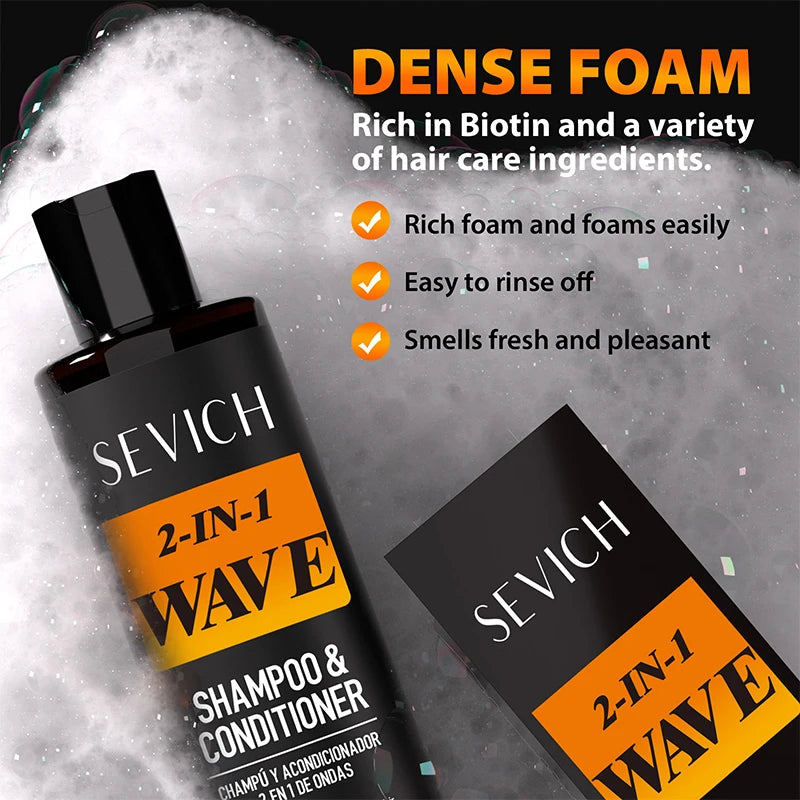 200Ml Wave Shampoo for African Men Biotin 360 Style Curly Hair Cream Deep Clean High Shine Hair Pomade Layered Control Wavy Wax