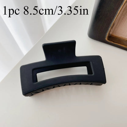 Stylish 4-Piece Set of Non-Slip Coffee and Black Claw Clips - Trendy Hair Accessories for Women and Girls