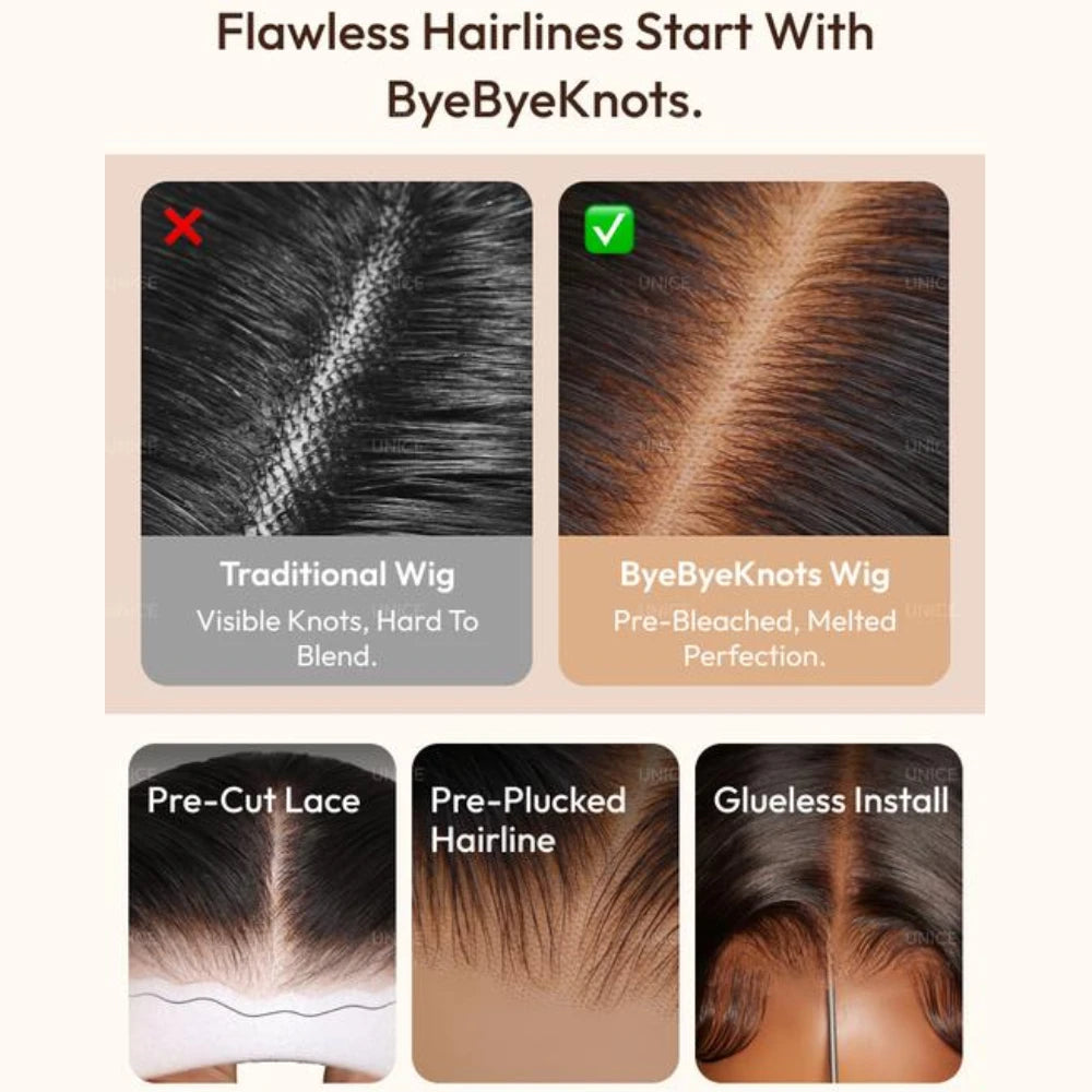 7X5 Bye Bye Slip™ Balayage Highlight Body Wave Human Hair Wig with Invisi Drawstring Wear Go Glueless Wig
