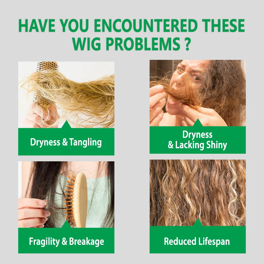 Natural Coconut Oil Wig Milk Shampoo Smooth Repair Moisturizes Frizzy Hair for Wigs Wave 2 in 1 Wig Wash Care Product