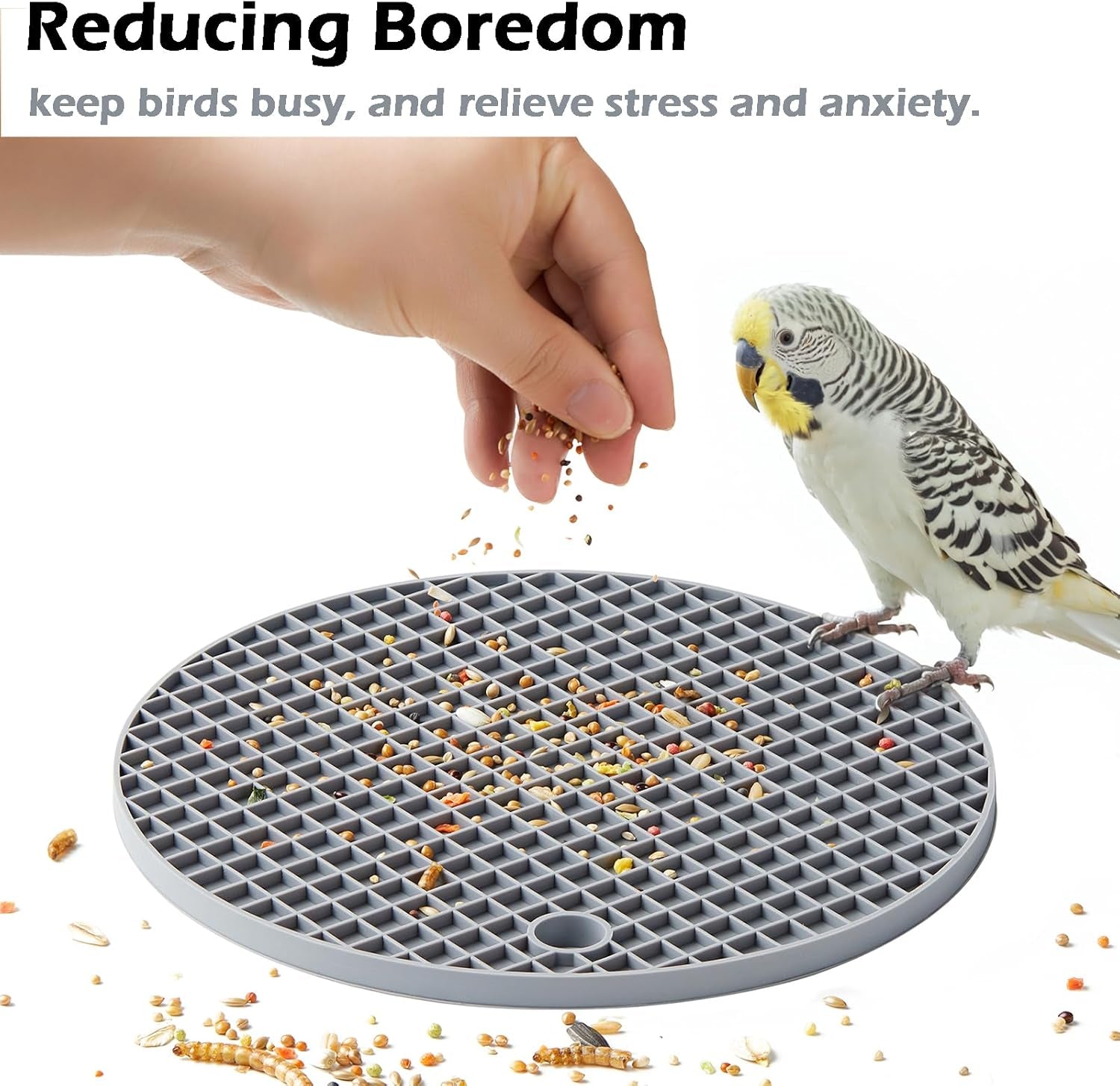 Engaging 2Pcs Interactive Bird Foraging Toys - Slow Feeder Mats for Parrots, Parakeets, and Budgies - Enhance Feeding Time and Reduce Boredom