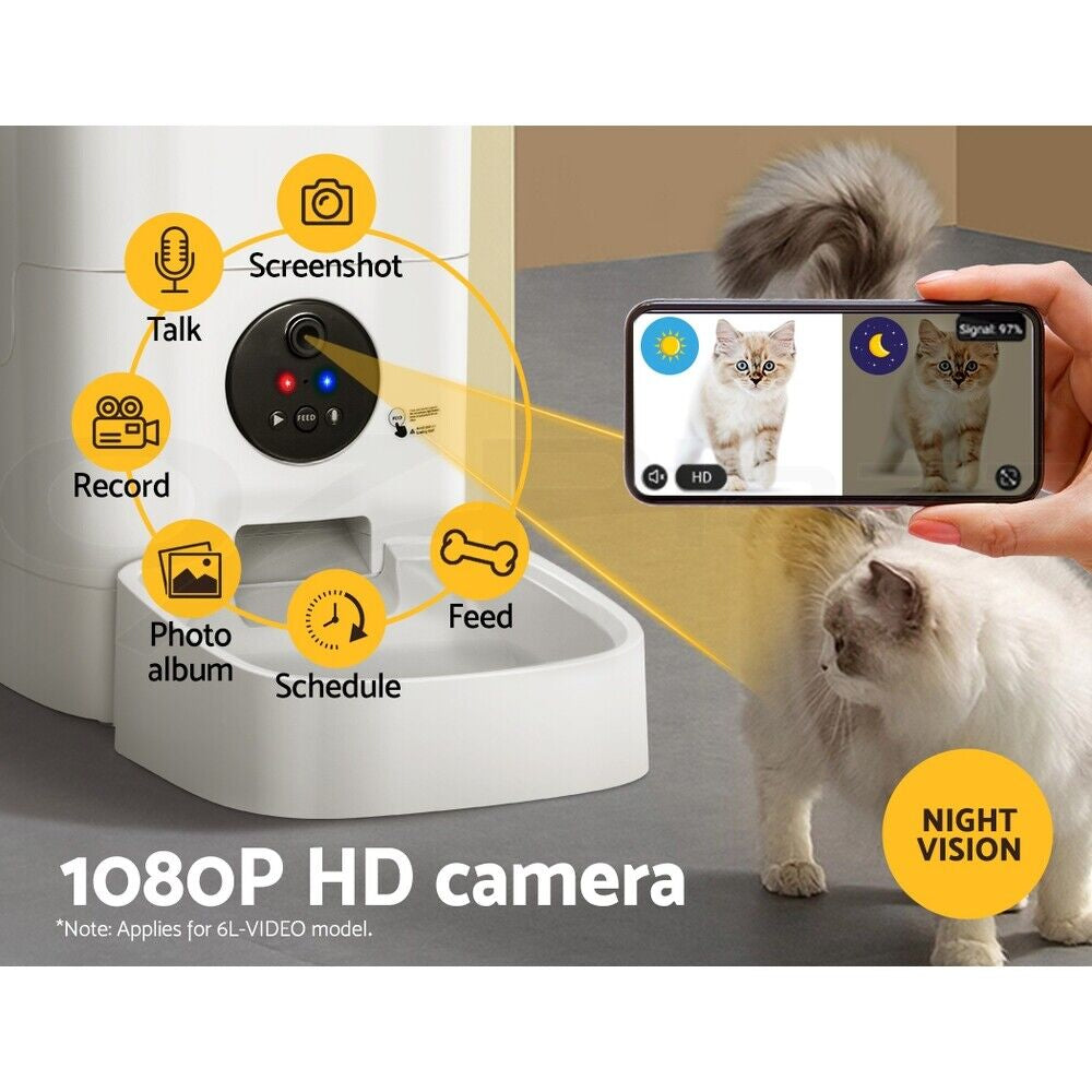 Revolutionize Your Pet's Feeding Routine with the i.Pet Smart Automatic Feeder - Complete with WiFi Camera and Programmable Features