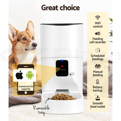 Revolutionize Your Pet's Feeding Routine with the i.Pet Smart Automatic Feeder - Complete with WiFi Camera and Programmable Features