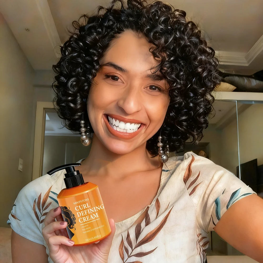 Curl Defining Cream with Argan Oil for Wavy Curls, Hair Moisturizer, and Deep Shine and Elasticity, 280Ml