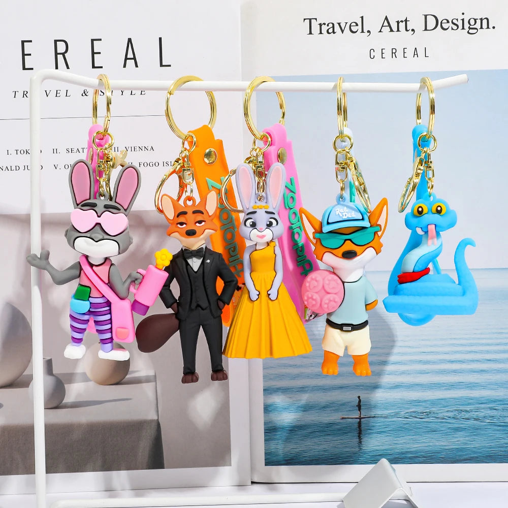 New Anime Zootopia 2 Figure Cute PVC Doll Car Key Ring Accessories Bag Pendant Charm Perfect Christmas Gift for Her