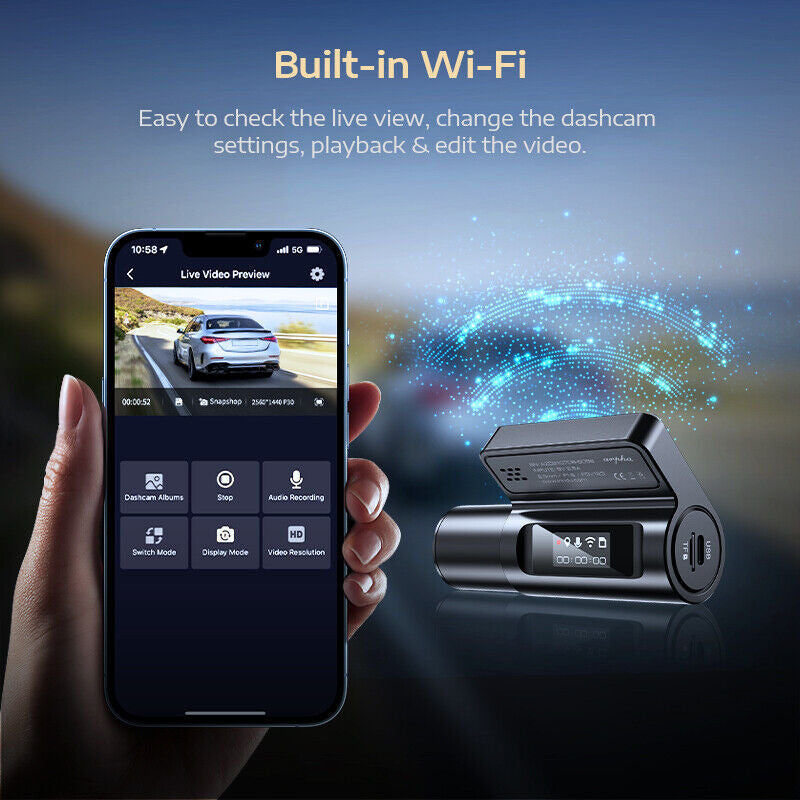 Capture Every Moment with the ARPHA A14 4K Wi-Fi Dash Cam - Parking Mode, G-Sensor & GPS for Ultimate Safety