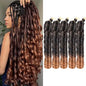 Elevate Your Style with 24-Inch Synthetic French Curls Crochet Hair - Pre-Stretched Loose Wave Braiding Hair in Ombre Colors