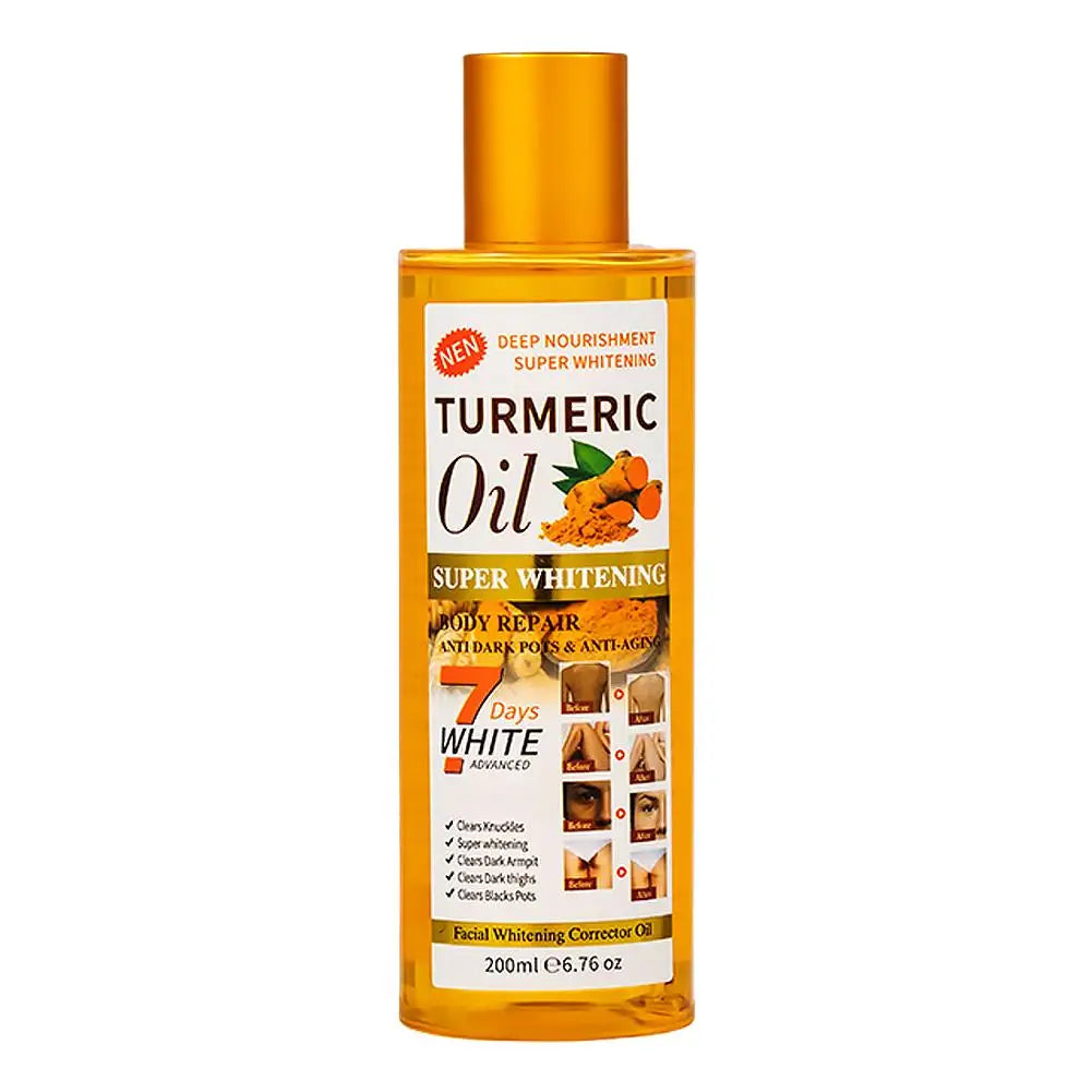 Rose Turmeric Kojic Acid Massage Body Oil 220Ml Whitening Body Oil for Dark Spots, Brightening Smoothing Face Body Skin Care