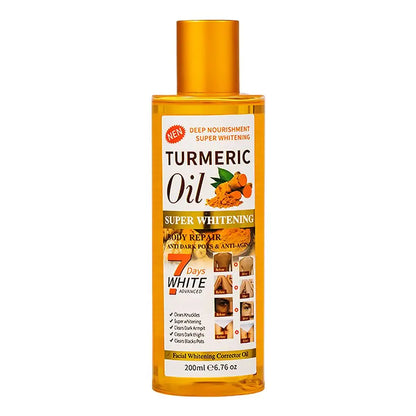 Rose Turmeric Kojic Acid Massage Body Oil 220Ml Whitening Body Oil for Dark Spots, Brightening Smoothing Face Body Skin Care